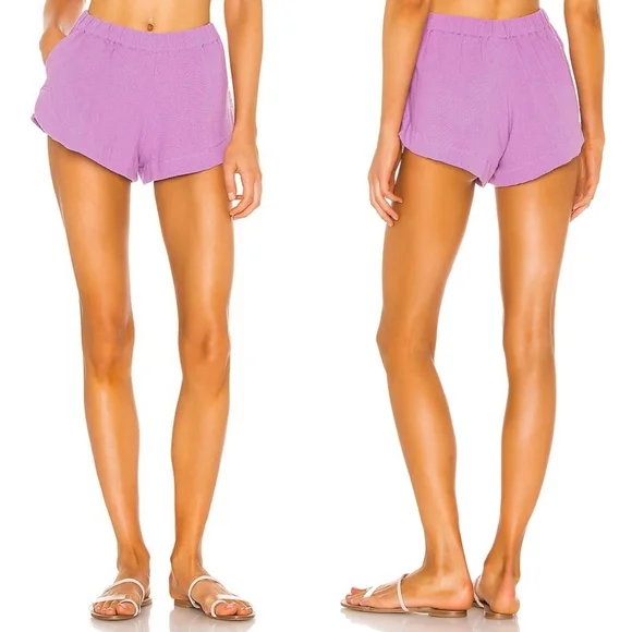 MIKOH // ltd ed hawi elastic waist side slant pockets dolphin hem shorts poi - Picture 5 of 9